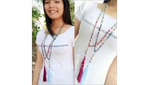 glass beads tassels necklaces handmade with ganitri